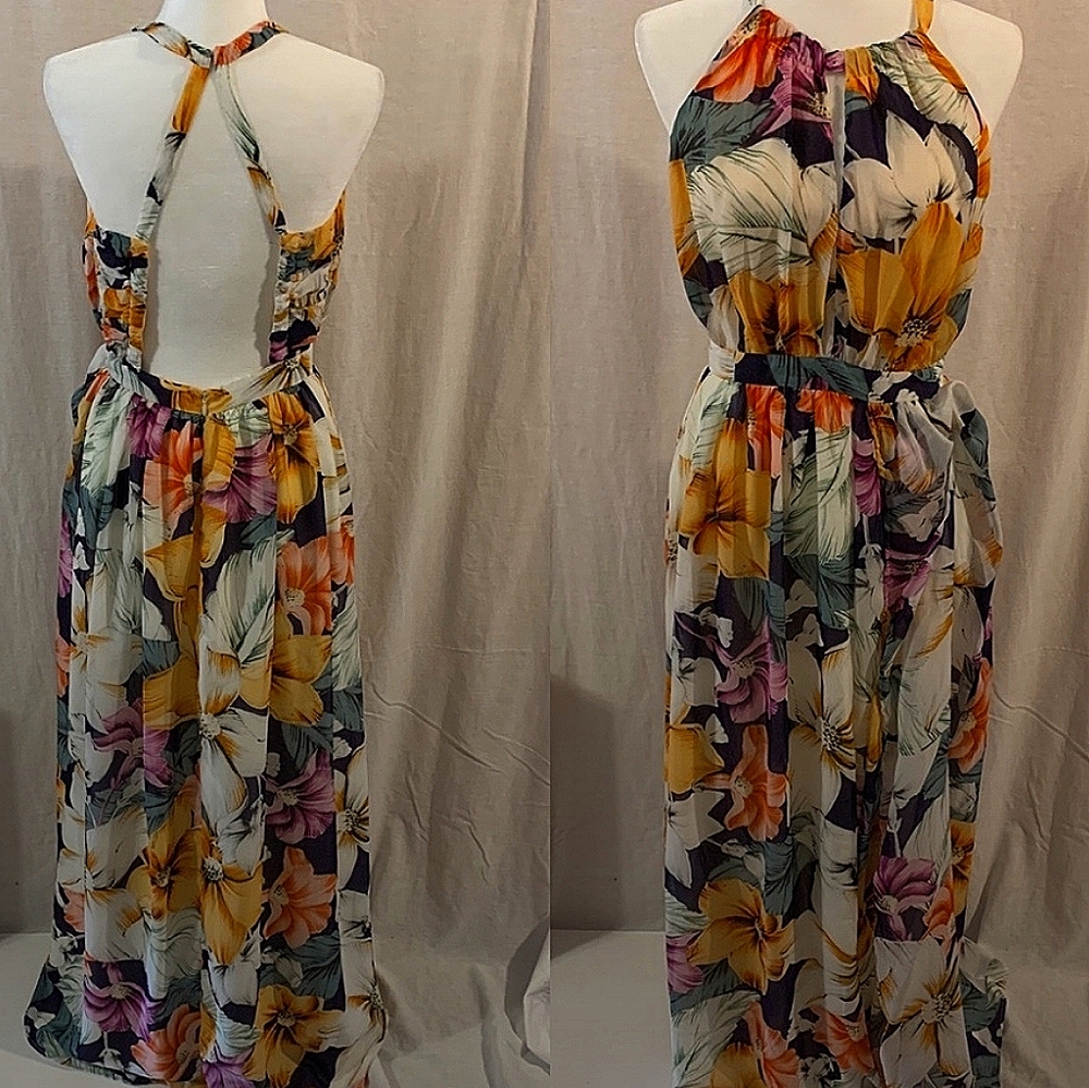 😍 Miss Me Strappy Floral Maxi Dress 💜